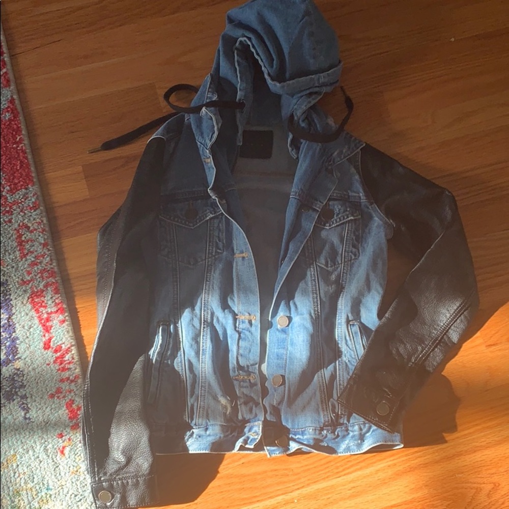 Blank NYC denim leather jacket XS